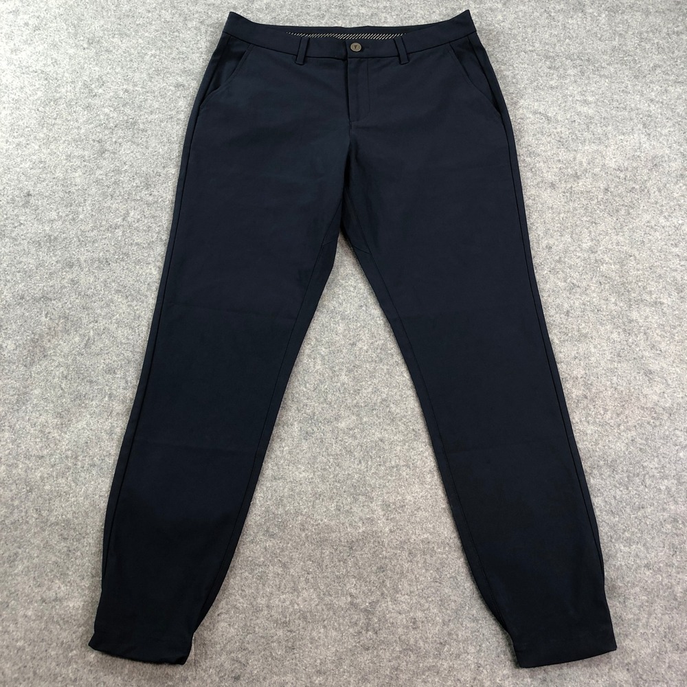 Primo Mens Jogger Pants 32 Regular Tapered Navy Blue Stretch Regular Fit